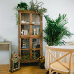 Rustic Chinese Fir and Glass Display Cabinet - Chic Storage Solution for Any Room fcwz-2356