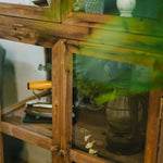 Rustic Chinese Fir and Glass Display Cabinet - Chic Storage Solution for Any Room fcwz-2356