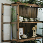 Rustic Chinese Fir and Glass Display Cabinet - Chic Storage Solution for Any Room fcwz-2356
