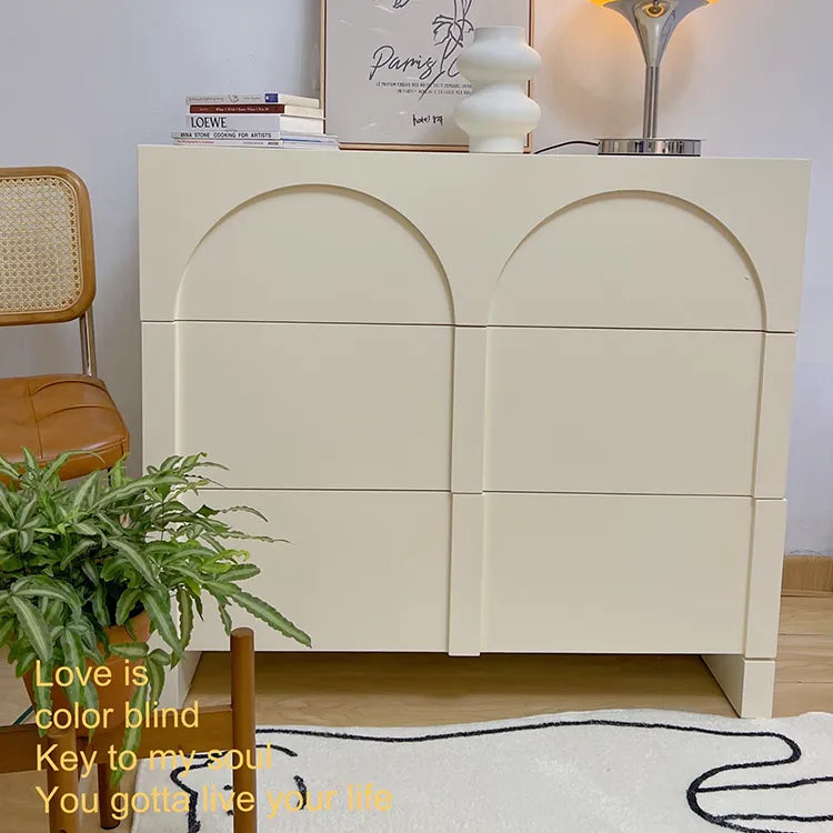 Sleek Modern White Cabinet with Solid Wood Density Board Design fcwz-2361