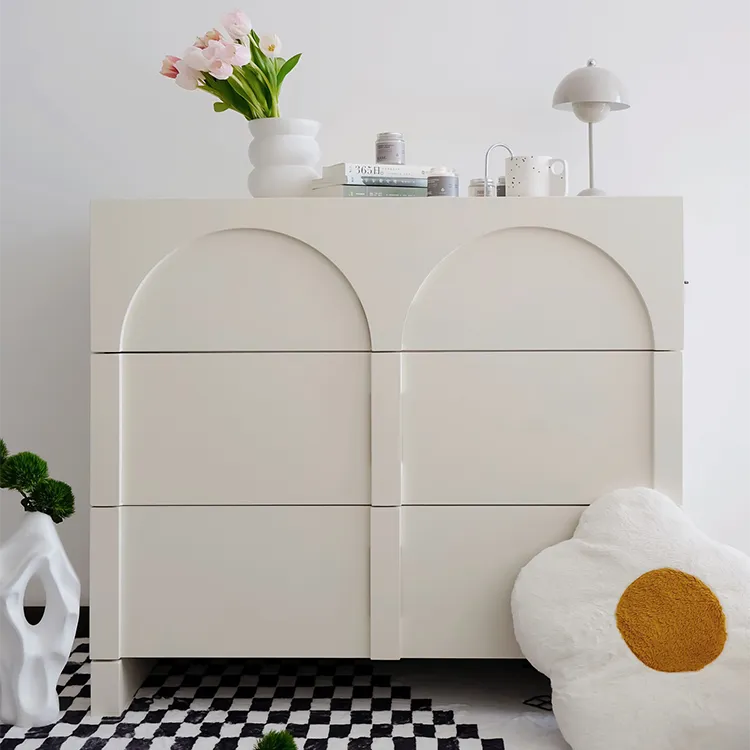 Sleek Modern White Cabinet with Solid Wood Density Board Design fcwz-2361