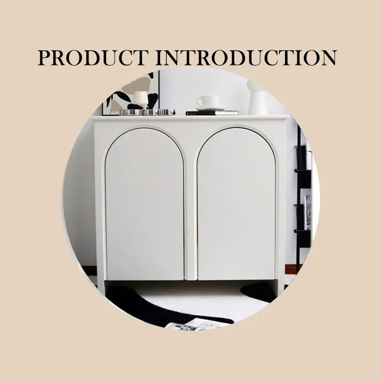 Sleek White Arched Door Cabinet – Modern Minimalist Design for Stylish Storage fcwz-2363