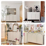 Sleek White Arched Door Cabinet – Modern Minimalist Design for Stylish Storage fcwz-2363