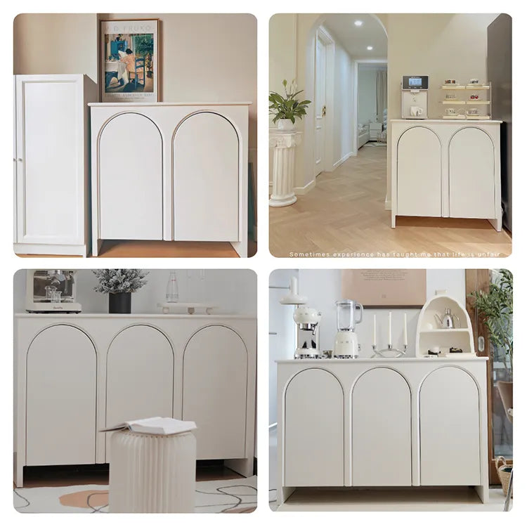 Sleek White Arched Door Cabinet – Modern Minimalist Design for Stylish Storage fcwz-2363