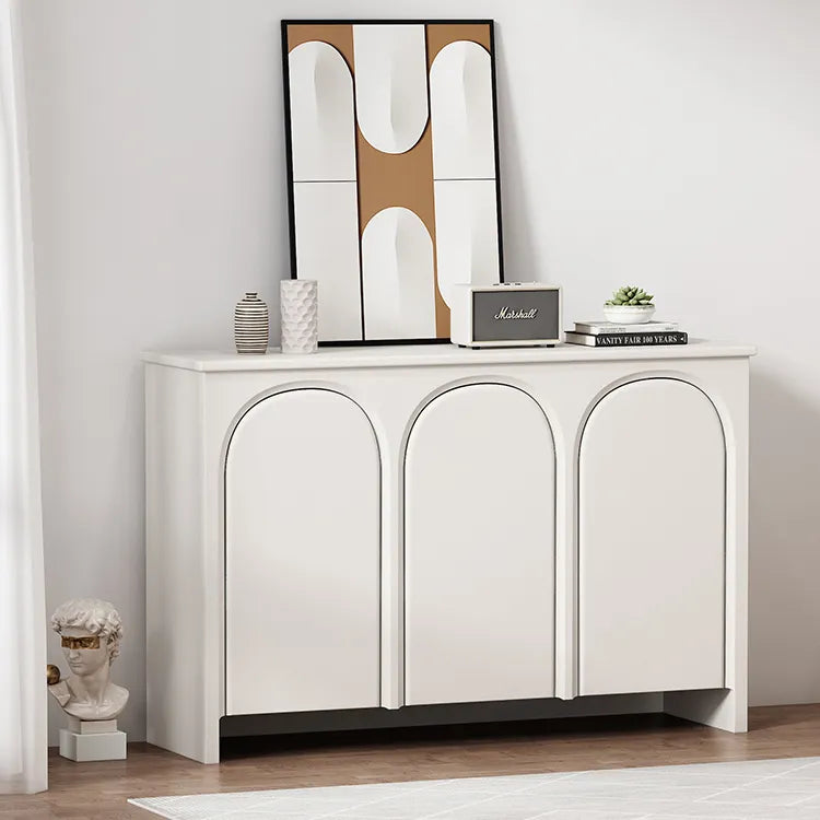 Sleek White Arched Door Cabinet – Modern Minimalist Design for Stylish Storage fcwz-2363