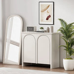 Sleek White Arched Door Cabinet – Modern Minimalist Design for Stylish Storage fcwz-2363