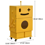 Colorful Robot-Themed Cabinet with Wheels - Creative Storage Solution for Kids' Rooms, Density Board Glass fcwz-2367