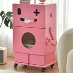 Colorful Robot-Themed Cabinet with Wheels - Creative Storage Solution for Kids' Rooms, Density Board Glass fcwz-2367