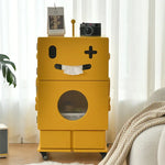 Colorful Robot-Themed Cabinet with Wheels - Creative Storage Solution for Kids' Rooms, Density Board Glass fcwz-2367