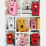 Colorful Robot-Themed Cabinet with Wheels - Creative Storage Solution for Kids' Rooms, Density Board Glass fcwz-2367