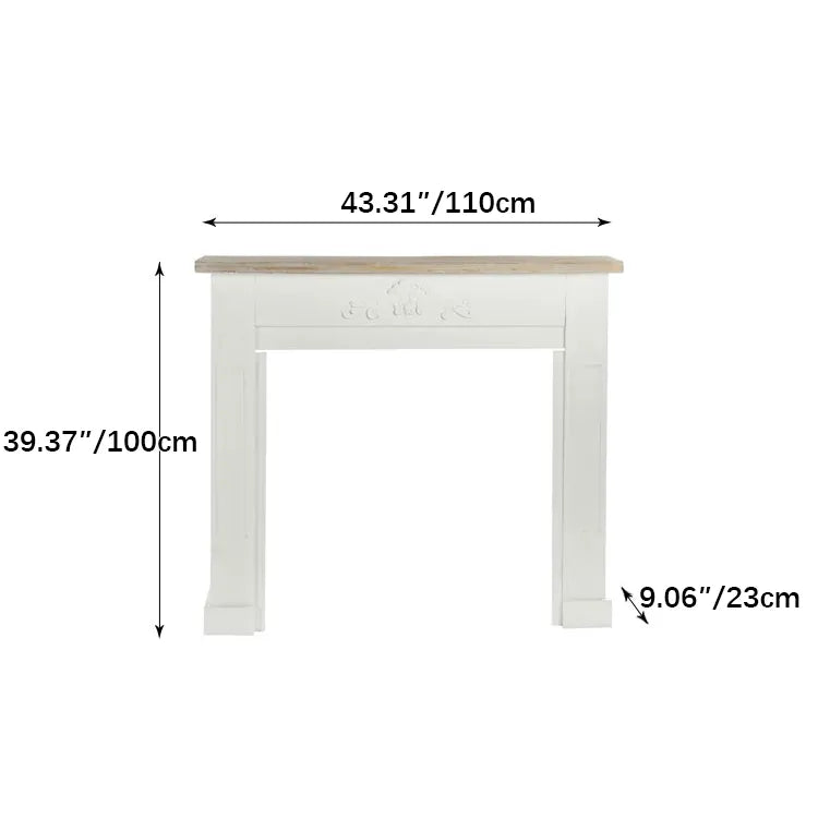 Rustic Chinese Fir Mantelpiece Storage Rack–Elegant Fireplace Decor with Vintage Charm fcwz-2368