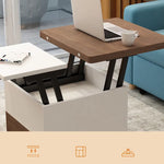 Multi-layer Oak Tea Table with Adjustable Design and Brass Accents fcx-2585