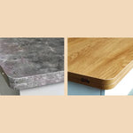 Multi-layer Oak Tea Table with Adjustable Design and Brass Accents fcx-2585