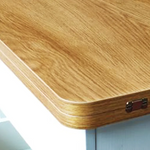 Multi-layer Oak Tea Table with Adjustable Design and Brass Accents fcx-2585