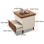 Multi-layer Oak Tea Table with Adjustable Design and Brass Accents fcx-2585