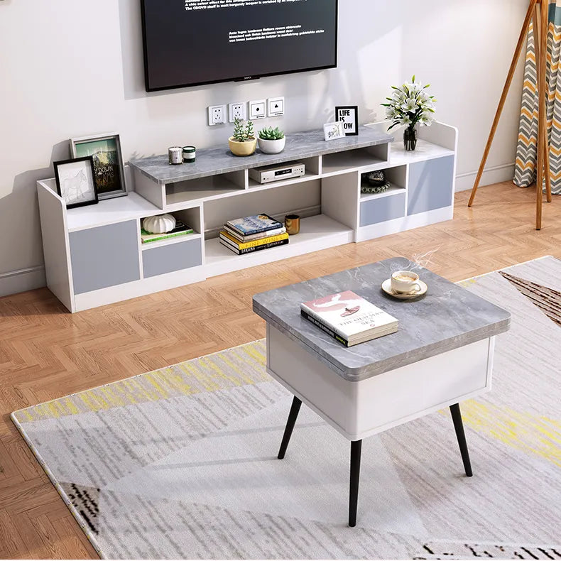 Mid-Century Modern Tea Table, Stylish Beech Wood Multi-Layer Design fcx-2586