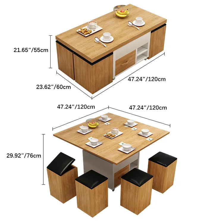 Modern Solid Wood Tea Table with Synthetic Leather Accents - Perfect for Stylish Living Rooms fcx-2588