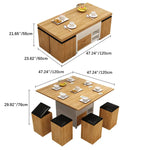 Modern Solid Wood Tea Table with Synthetic Leather Accents - Perfect for Stylish Living Rooms fcx-2588