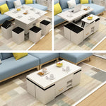 Modern Solid Wood Tea Table with Synthetic Leather Accents - Perfect for Stylish Living Rooms fcx-2588