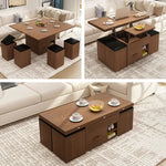 Modern Solid Wood Tea Table with Synthetic Leather Accents - Perfect for Stylish Living Rooms fcx-2588