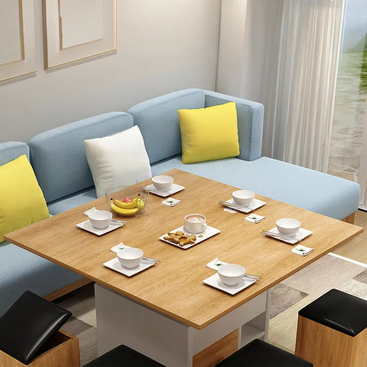 Modern Solid Wood Tea Table with Synthetic Leather Accents - Perfect for Stylish Living Rooms fcx-2588