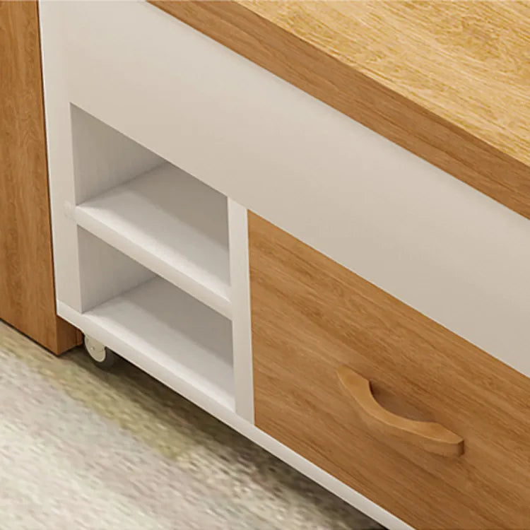 Modern Solid Wood Tea Table with Synthetic Leather Accents - Perfect for Stylish Living Rooms fcx-2588