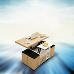 Modern Solid Wood Tea Table with Synthetic Leather Accents - Perfect for Stylish Living Rooms fcx-2588