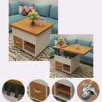 Multi-Functional Tea Table with Storage - Stylish Multi-Layer Board Design fcx-2589
