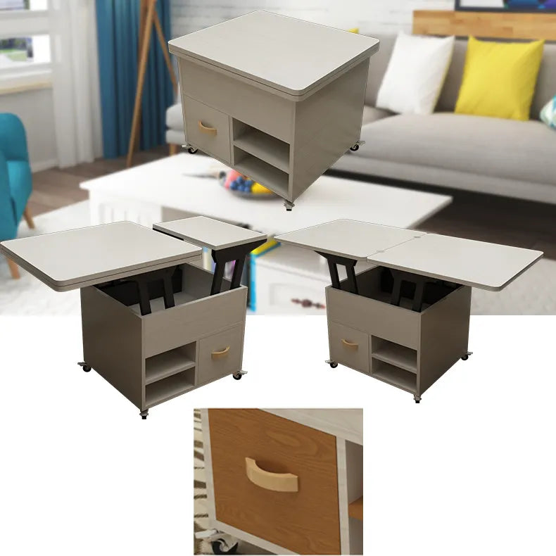 Multi-Functional Tea Table with Storage - Stylish Multi-Layer Board Design fcx-2589