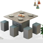 Modern Multi-layer Board Tea Table with Synthetic Leather Seating - Perfect for Elegant Dining Spaces fcx-2590