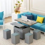 Modern Multi-layer Board Tea Table with Synthetic Leather Seating - Perfect for Elegant Dining Spaces fcx-2590