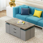 Modern Multi-layer Board Tea Table with Synthetic Leather Seating - Perfect for Elegant Dining Spaces fcx-2590