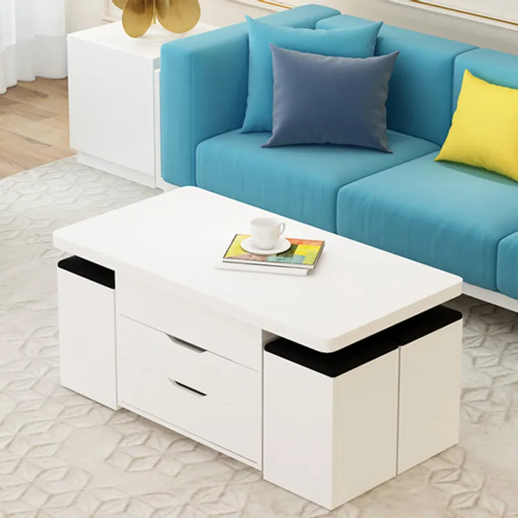 Modern Multi-layer Board Tea Table with Synthetic Leather Seating - Perfect for Elegant Dining Spaces fcx-2590