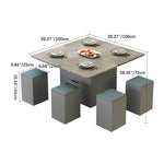 Modern Multi-layer Board Tea Table with Synthetic Leather Seating - Perfect for Elegant Dining Spaces fcx-2590