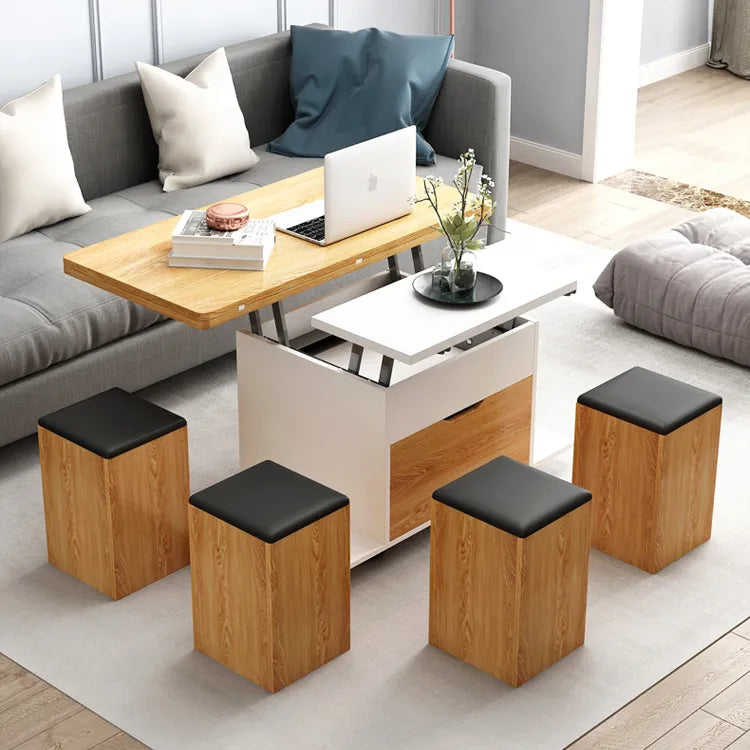 Modern Multi-Layer Tea Table with Synthetic Leather Finish - Stylish Centerpiece for Your Living Room fcx-2591