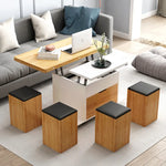 Modern Multi-Layer Tea Table with Synthetic Leather Finish - Stylish Centerpiece for Your Living Room fcx-2591