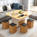 Modern Multi-Layer Tea Table with Synthetic Leather Finish - Stylish Centerpiece for Your Living Room fcx-2591