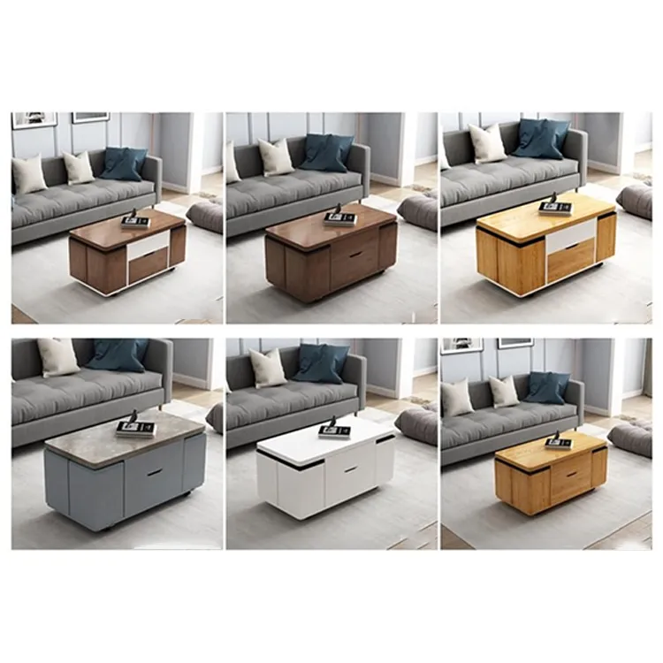 Modern Multi-Layer Tea Table with Synthetic Leather Finish - Stylish Centerpiece for Your Living Room fcx-2591