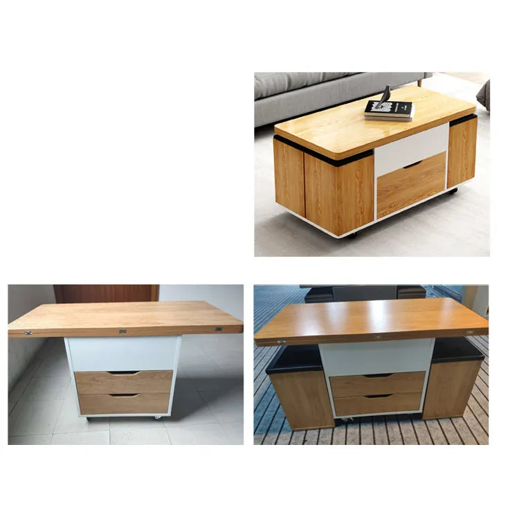 Modern Multi-Layer Tea Table with Synthetic Leather Finish - Stylish Centerpiece for Your Living Room fcx-2591