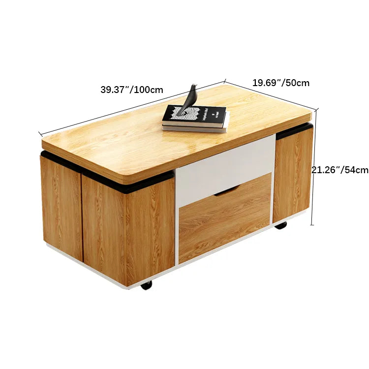 Modern Multi-Layer Tea Table with Synthetic Leather Finish - Stylish Centerpiece for Your Living Room fcx-2591