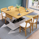 Modern Wooden Tea Table with Storage and Adjustable Height for Living Room fcx-2592