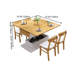 Modern Wooden Tea Table with Storage and Adjustable Height for Living Room fcx-2592