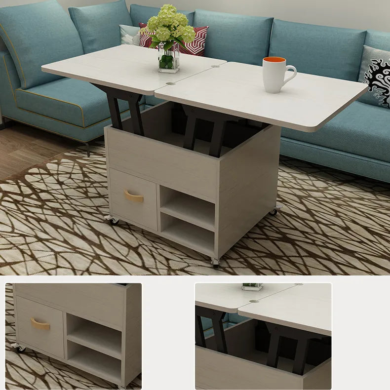 Multi-Functional Lifting Tea Table with Storage and Modern Design fcx-2593
