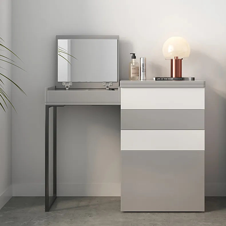 Sleek Glass Makeup Table with Synthetic Leather Stool – Modern Vanity Set for Elegant Spaces fcx-2594