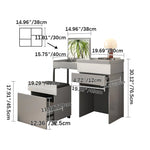 Sleek Glass Makeup Table with Synthetic Leather Stool – Modern Vanity Set for Elegant Spaces fcx-2594