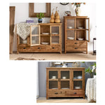Stylish Chinese Fir and Glass Cabinet for Elegant Home Decor fczym-2305