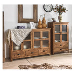 Stylish Chinese Fir and Glass Cabinet for Elegant Home Decor fczym-2305