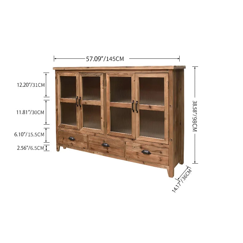 Stylish Chinese Fir and Glass Cabinet for Elegant Home Decor fczym-2305