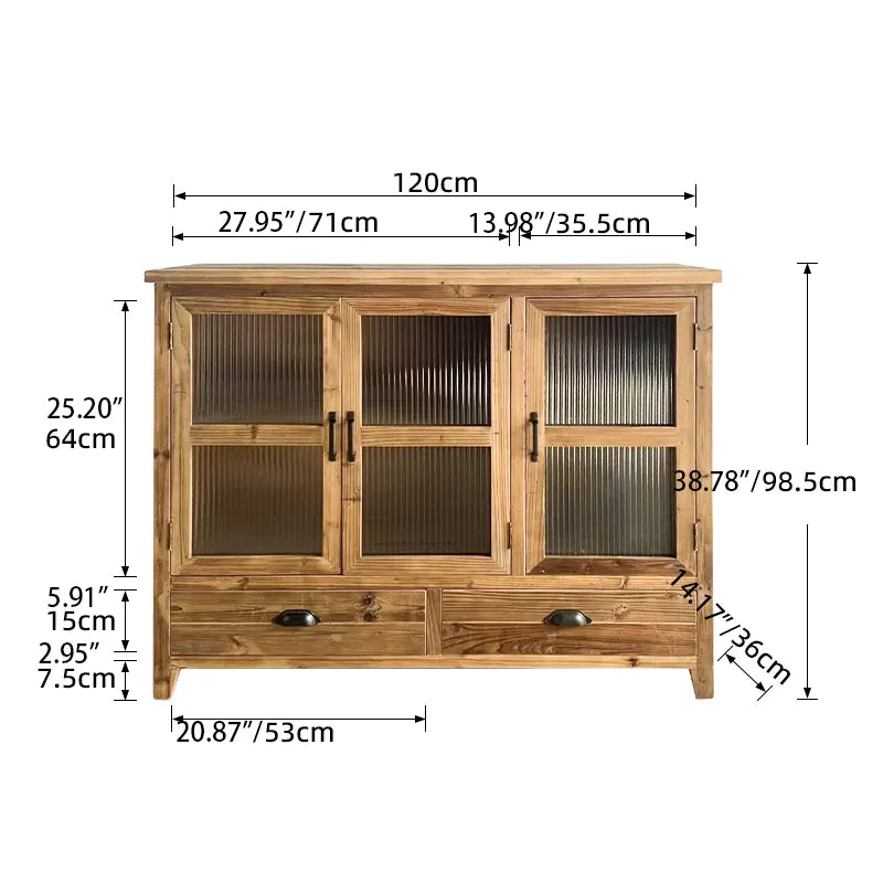 Stylish Chinese Fir and Glass Cabinet for Elegant Home Decor fczym-2305