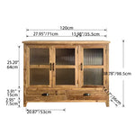 Stylish Chinese Fir and Glass Cabinet for Elegant Home Decor fczym-2305